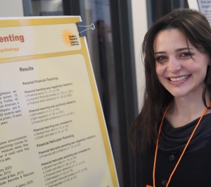 Student presenting poster